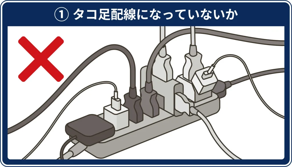 ① タコ足配線になっていないか